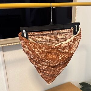 Free People Rust and Cream Patterned Crop Top